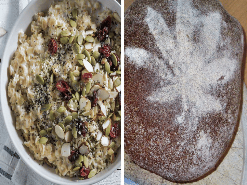 Hanfsamen als Lebensmittel landen im Müsli oder beim Brot backen.